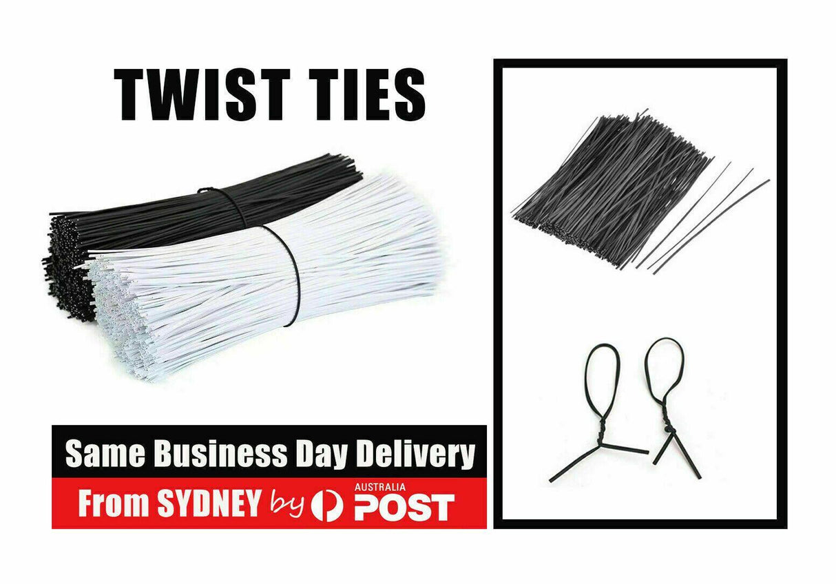 Cable Tie Wire 100/500PCS 7Sizes Metal+Plastic White/Black - Discount Packaging Warehouse