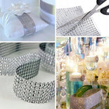 Sparkling diamond mesh ribbon used in a craft project