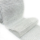 Sparkling diamond mesh ribbon used in a craft project