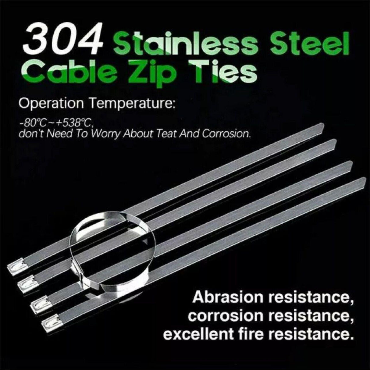 Durable stainless steel cable ties for secure fastening