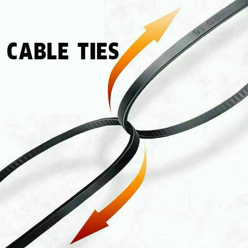 Plastic cable ties neatly organizing cables and wires, showcasing their durability and strength