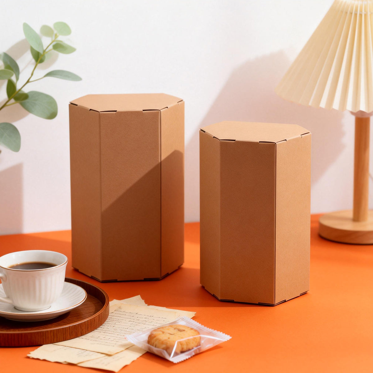 20PCS Hexagonal Kraft Paper Gift Boxes for Party Wedding Candy Craft