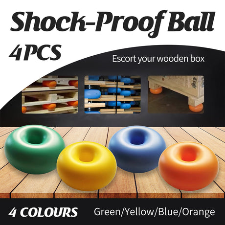 4pcs Wooden Box Shock-Absorbing Balls for Pallet Pads
