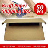 50PCS Kraft Paper Shipping Boxes Drop-Resistant for Ecommerce