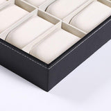 Elegant watch display box with clear top cover and plush interior