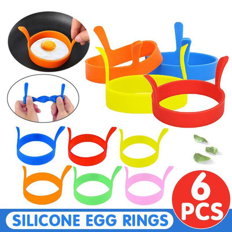 Silicone Egg Rings 6PCS Non Stick Kitchen Baking Tools - Discount Packaging Warehouse