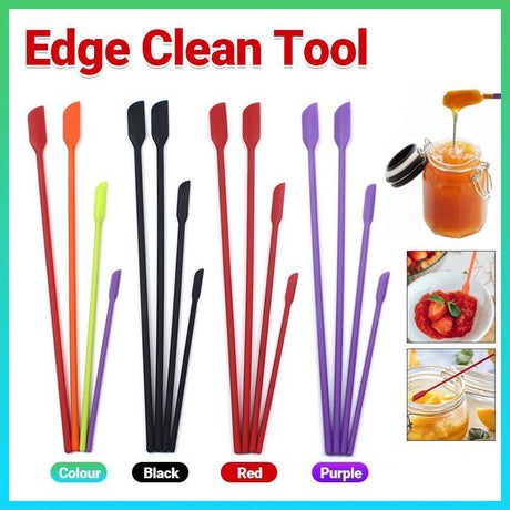 Silicone Spatula 4PCS 4Colours Mini Jar Scrapers Long Tip for Cosmetics Bottle - Discount Packaging Warehouse