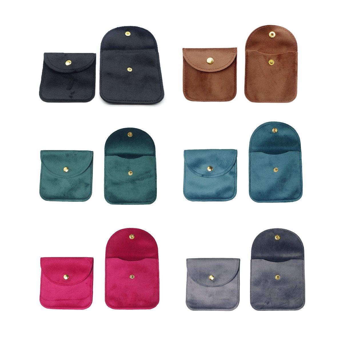 Snap Button Jewelry Pouch 10pcs Velvet Storage Bags