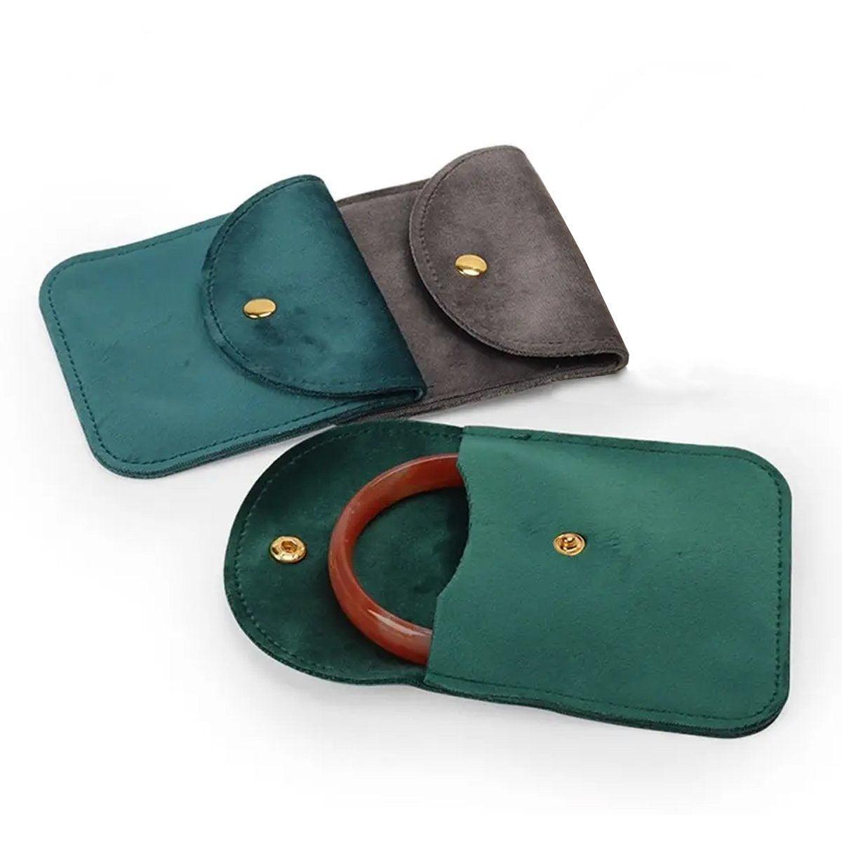 Snap Button Jewelry Pouch 10pcs Velvet Storage Bags