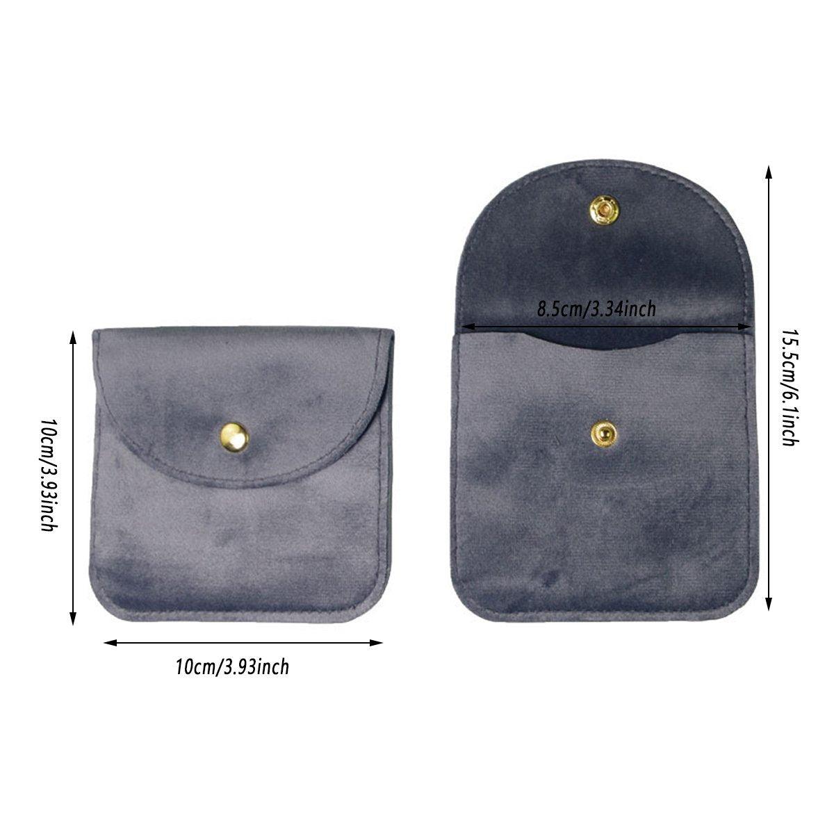 Snap Button Jewelry Pouch 10pcs Velvet Storage Bags