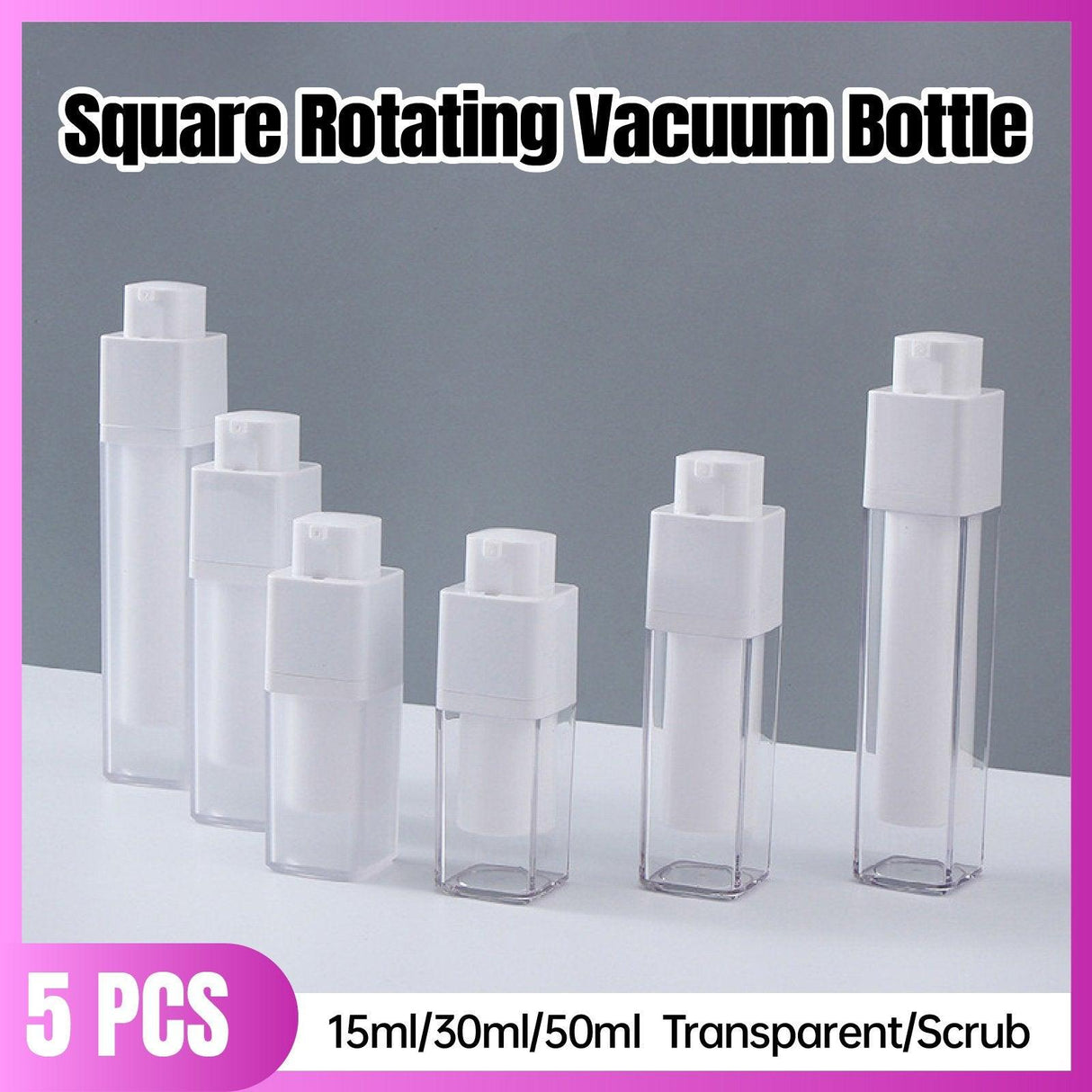 Square Pump Lotion Bottle 5pcs AS PP For Travel and Home Use