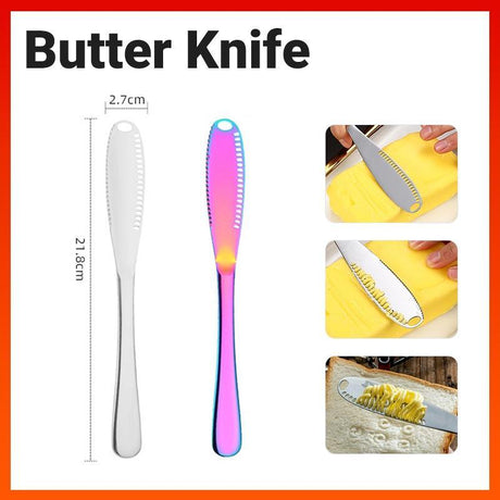 Stainless Steel Butter Knife 1PC 2Colours 21.8x2.7cm - Discount Packaging Warehouse