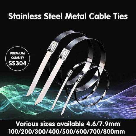 Durable stainless steel cable ties for secure fastening