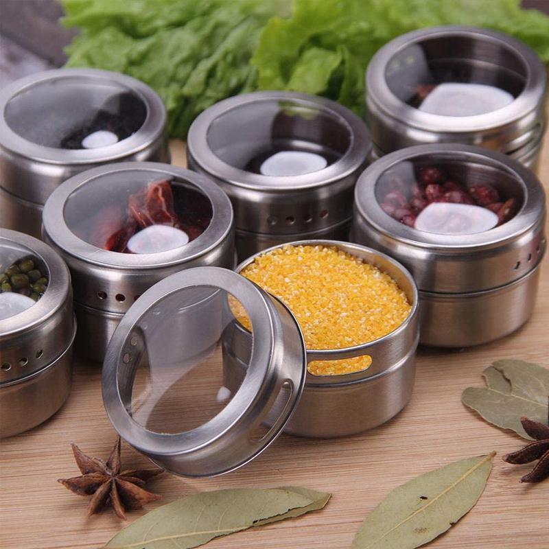 Stainless Steel Magnetic Spice Jars Rack