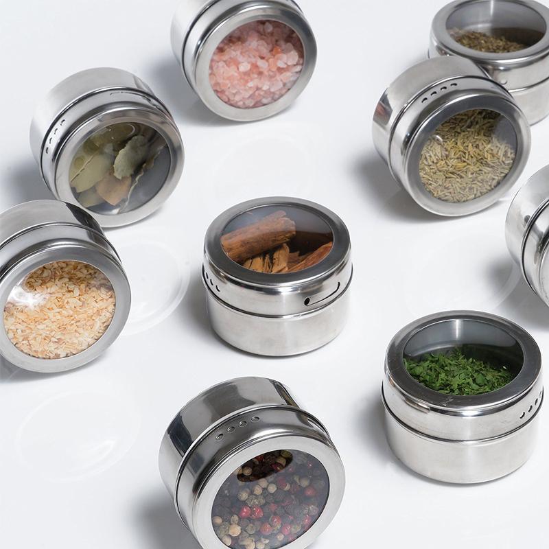 Stainless Steel Magnetic Spice Jars Rack