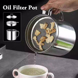 Stainless Steel Oil Strainer Filter Pot 1PC 1.8L Stainless Steel Oil Filter Storage Pot - Discount Packaging Warehouse