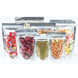 A variety of small items neatly organized in clear small zip bags, showcasing their versatility and convenience