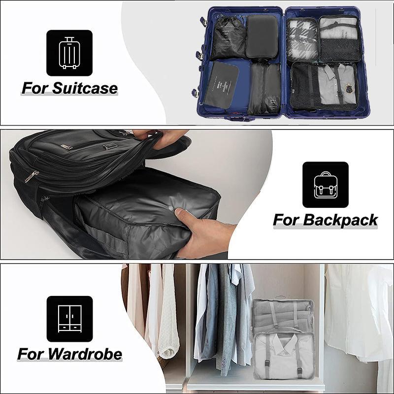 Efficient and stylish luggage organiser with multiple compartments