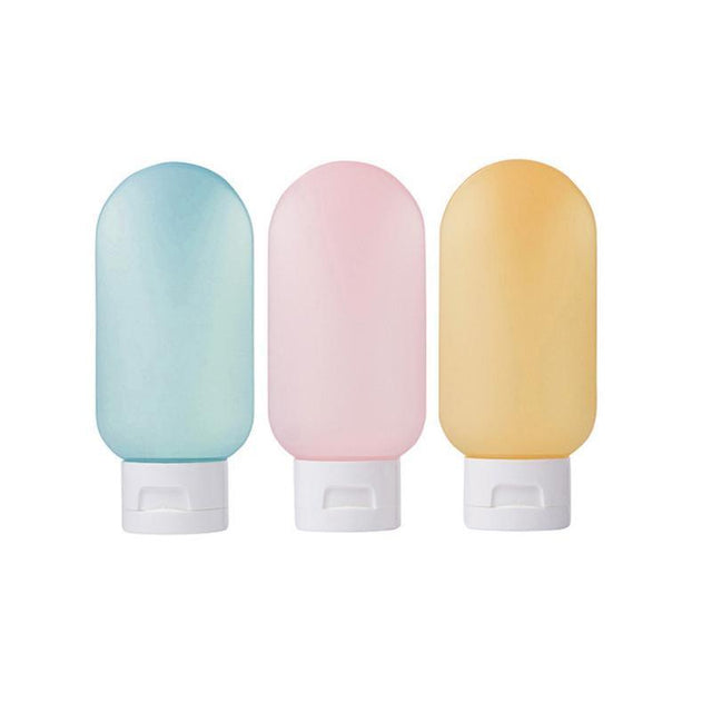 Durable and leak-proof travel bottles for toiletries in assorted colours