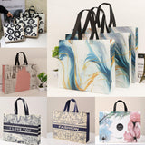 Stylish Non-Woven Tote Bags Durable Spunbond Fabric Reusable Shopping 25pcs