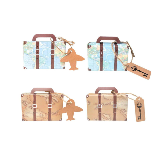 Suitcase Shaped Dessert Boxes 50PCS Kraft Paper