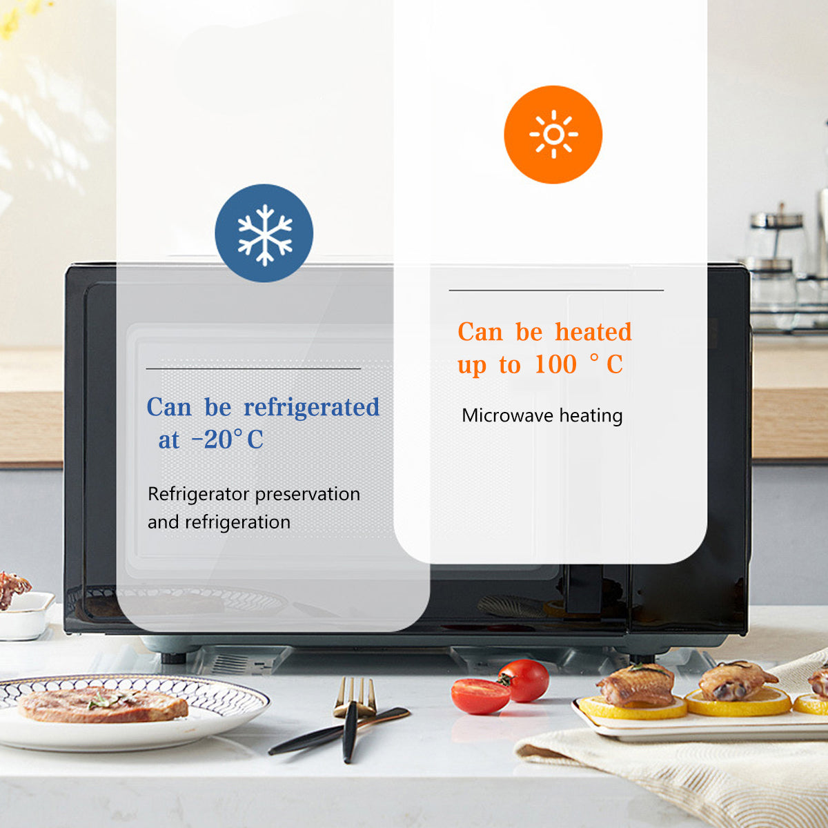 50PCS Disposable Takeout Containers Food Grade Leakproof