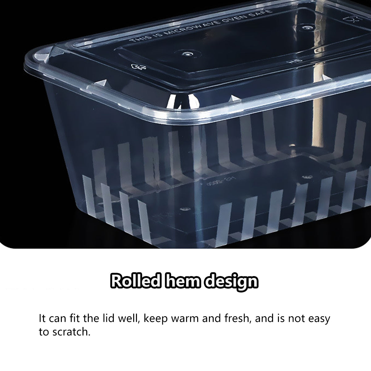 50PCS Disposable Takeout Containers Food Grade Leakproof
