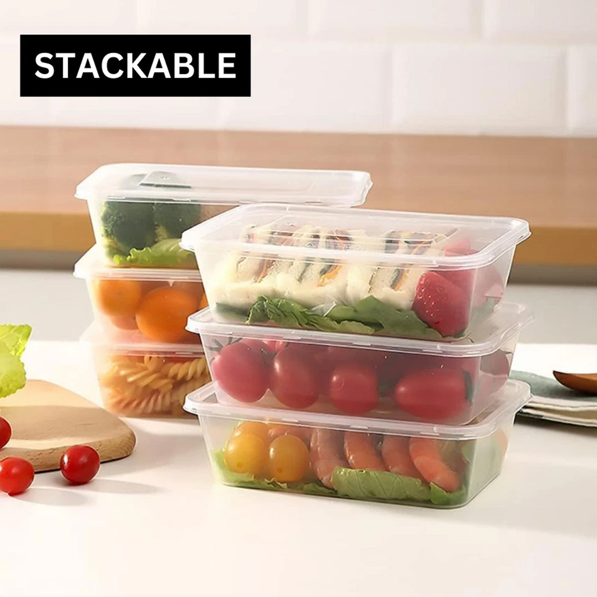 50PCS Disposable Takeout Containers Food Grade Leakproof