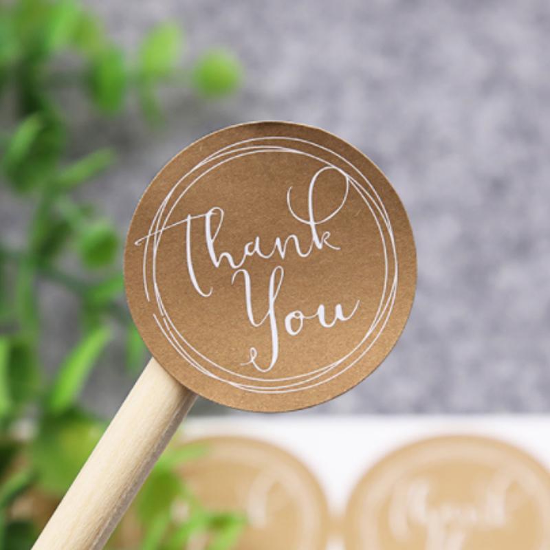 Elegant and durable thank you stickers for gifts and packaging