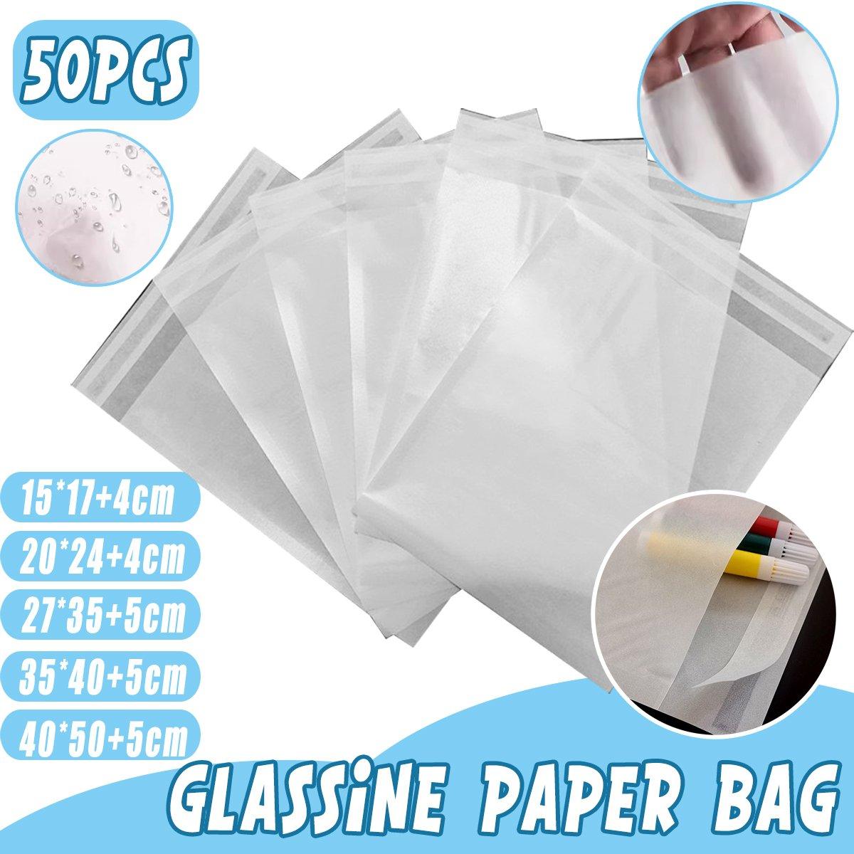 Translucent Glassine Paper Bag 50PCS Eco-Friendly Biodegradable