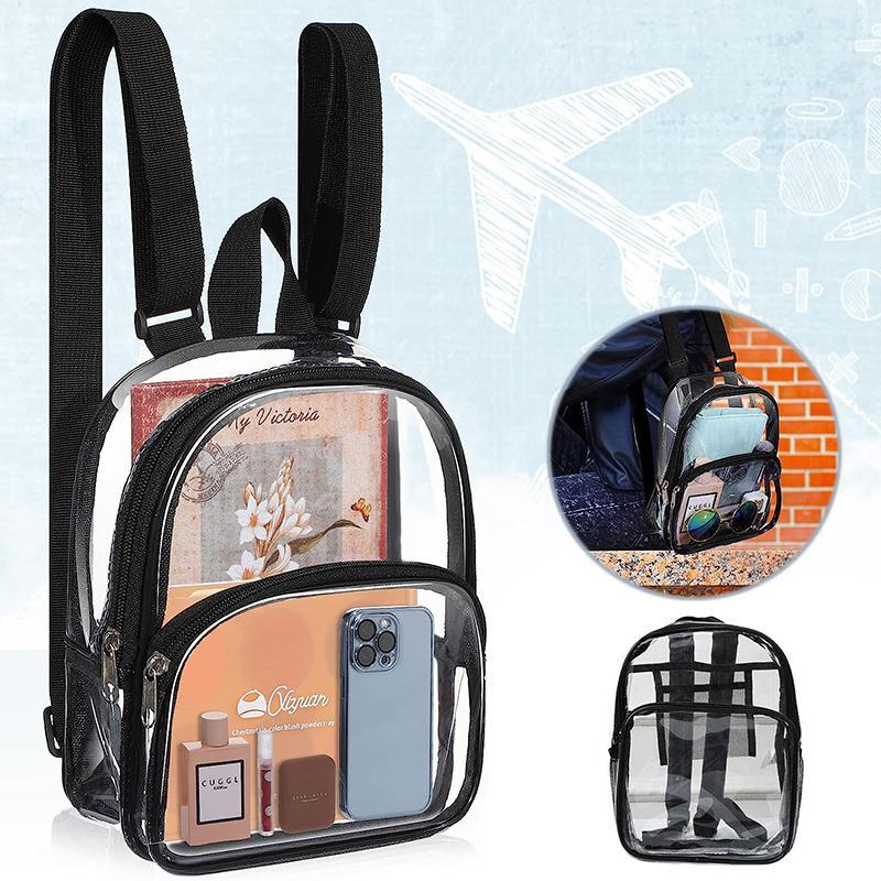 Transparent Backpack Bag 1PC 19x7x22.8cm PVC Clear - Discount Packaging Warehouse