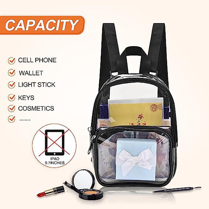 Transparent Backpack Bag 1PC 19x7x22.8cm PVC Clear - Discount Packaging Warehouse