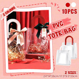 Set of elegant transparent goodie bags with sturdy handles