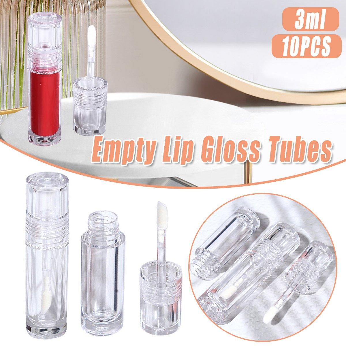 Transparent Lip Gloss Tubes 10pcs Durable Plastic for Cosmetic Packaging