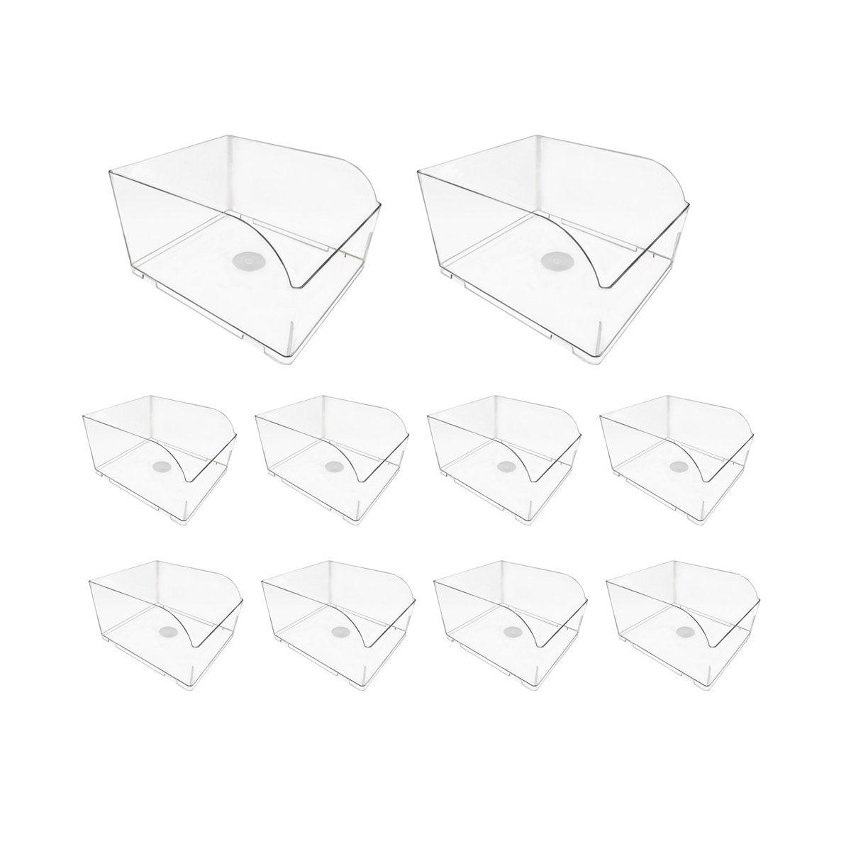 Transparent Plastic Storage Boxes 10pcs Durable Containers for Home and Retail Use