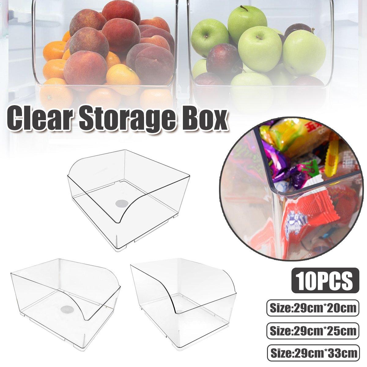 Transparent Plastic Storage Boxes 10pcs Durable Containers for Home and Retail Use