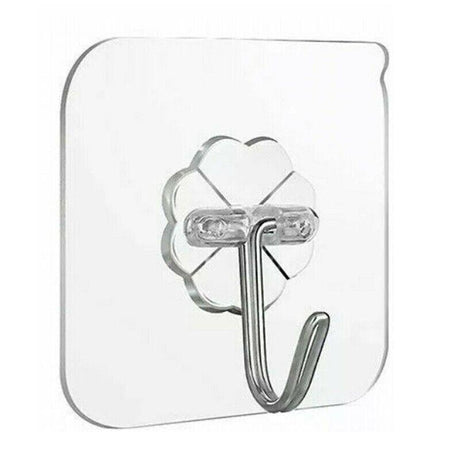 Versatile clear adhesive hooks for easy and damage-free hanging