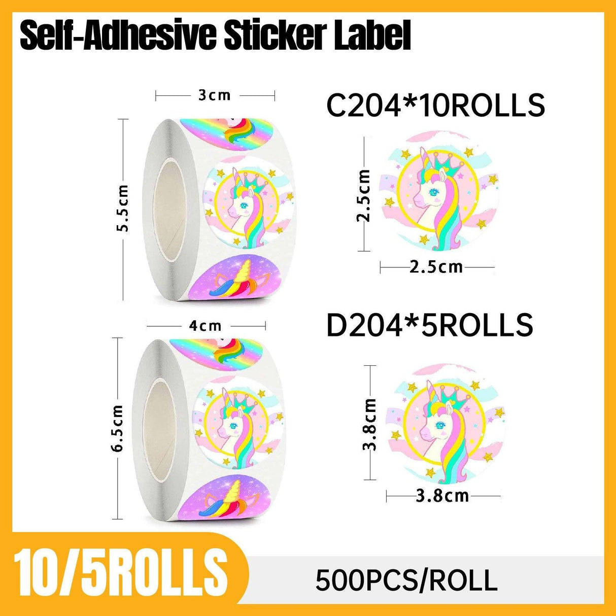 Unicorn Stickers for Crafts 10rolls Paper Material