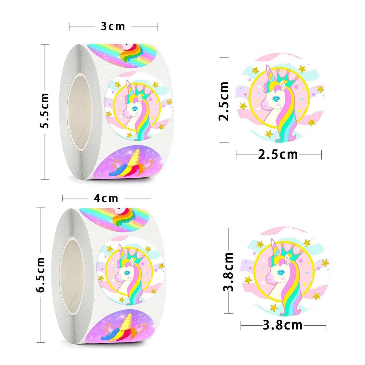 Unicorn Stickers for Crafts 10rolls Paper Material