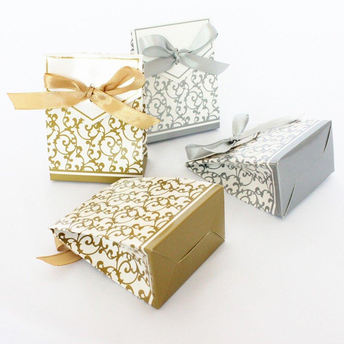 Vine Pattern Gift Boxes 100PCS Coated Paper for Candy Gifts