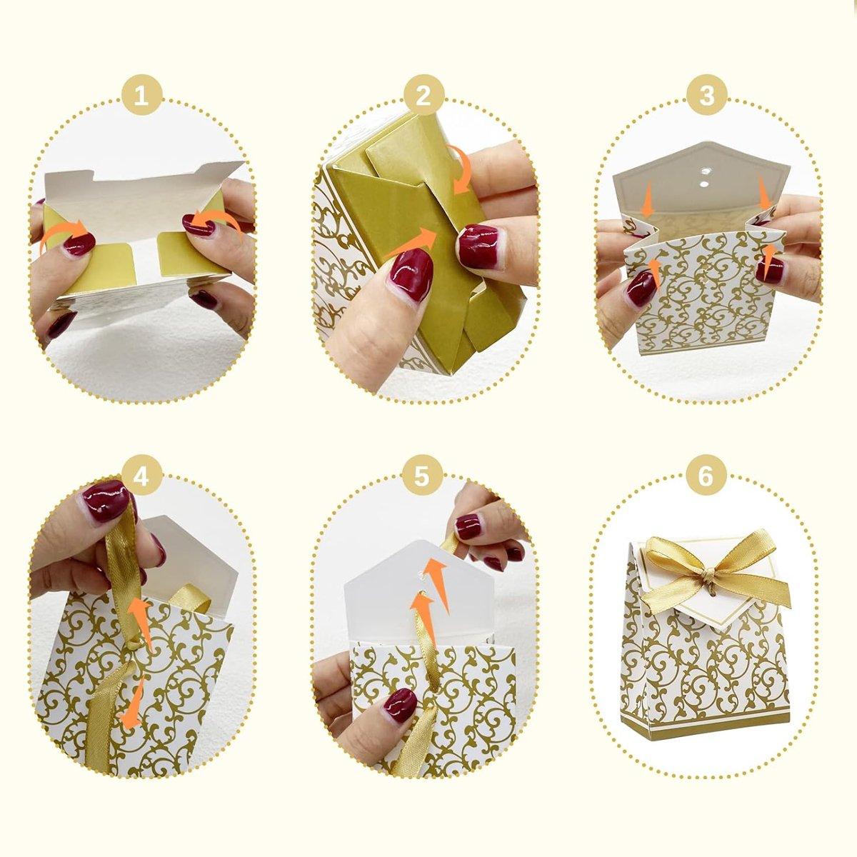 Vine Pattern Gift Boxes 100PCS Coated Paper for Candy Gifts