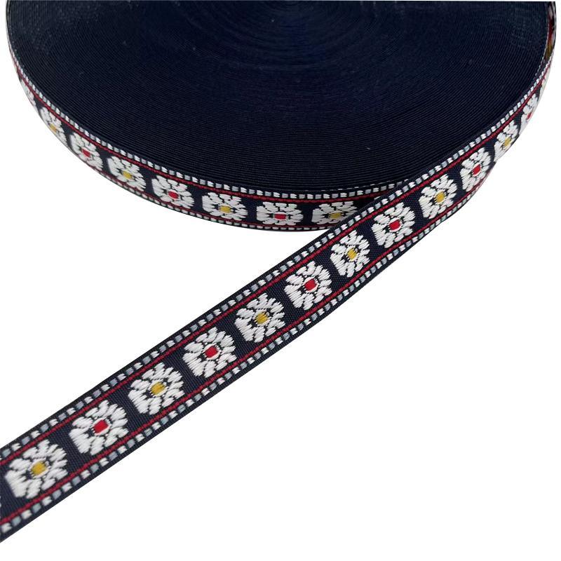 Elegant black and white ribbon in various patterns