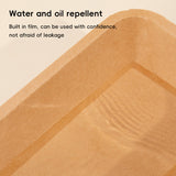 100PCS Kraft Paper Plates Food Grade Water Oil Resistant Lunch Boxes