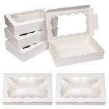 50PCS Kraft Cake Boxes with Clear Window Large Capacity Food-Grade Packaging