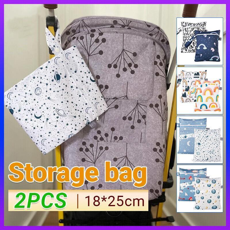 Waterproof Diaper Storage Bags 2PCS 4Styles 18x25cm Polyester - Discount Packaging Warehouse