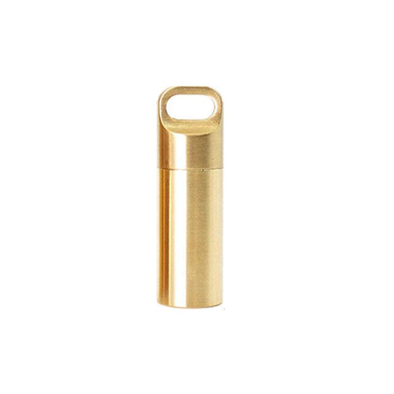 Waterproof Pill Box 1PC 3Sizes Brass Medicine Capsule Storage Holder - Discount Packaging Warehouse