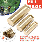 Waterproof Pill Box 1PC 3Sizes Brass Medicine Capsule Storage Holder - Discount Packaging Warehouse