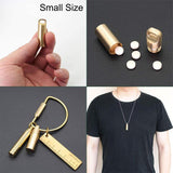 Waterproof Pill Box 1PC 3Sizes Brass Medicine Capsule Storage Holder - Discount Packaging Warehouse