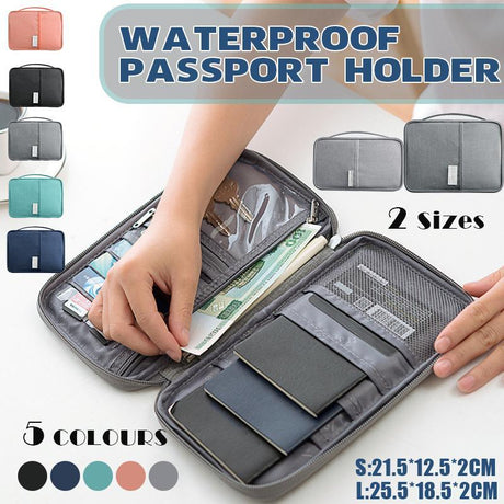 Waterproof Travel Passport Wallet 1PC 2Sizes 5Colours Oxford Cloth - Discount Packaging Warehouse
