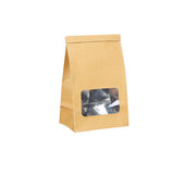Durable kraft bags with window for versatile packaging.